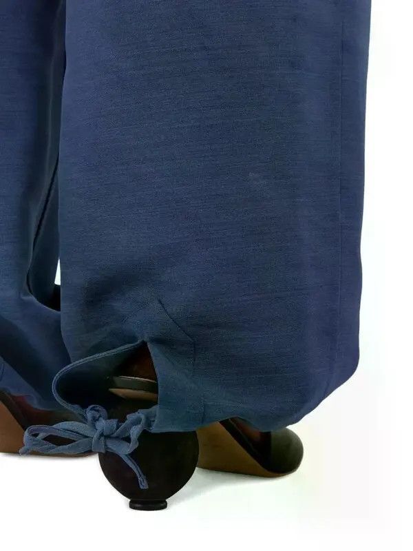 Salvatore Ferragamo o1s1rm0526 Loose Leg Trousers in Blue/Grey Size 27" / US 4 / IT 40 - 5 Thumbnail