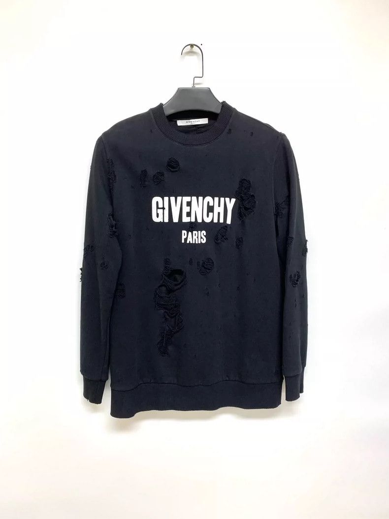 Givenchy Givenchy Black Ripped Crewneck Sweatshirt 2506-Nextarrow Size US XS / EU 42 / 0 - 1 Thumbnail
