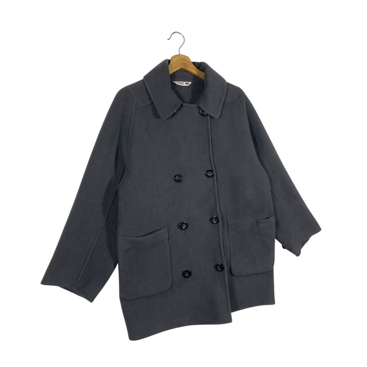 Uniqlo Comptoir Des Cotonniers Wool Blend Half Coat M Dark Grey Size US M / EU 48-50 / 2 - 3 Thumbnail
