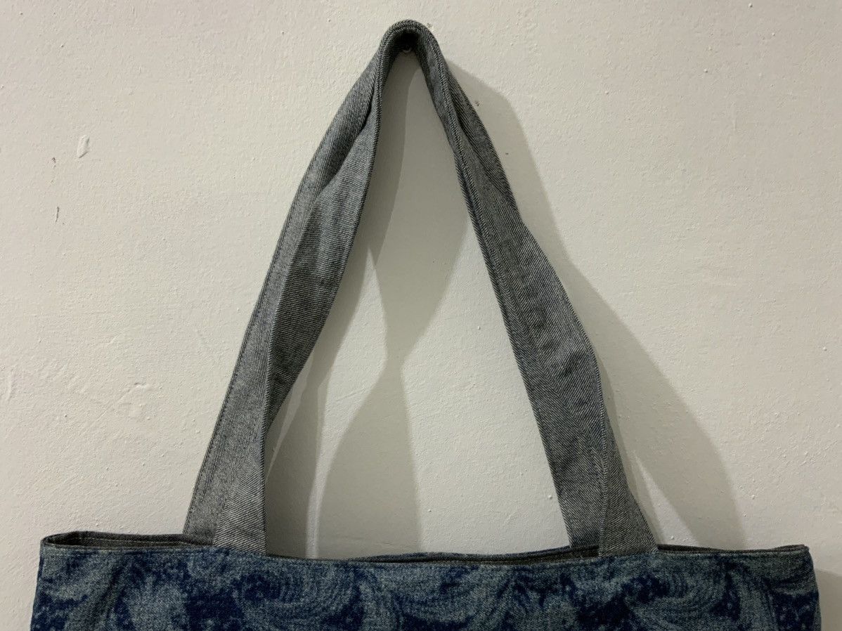 Japanese Brand Denim Flower Art Tote Bag Size ONE SIZE - 5 Thumbnail