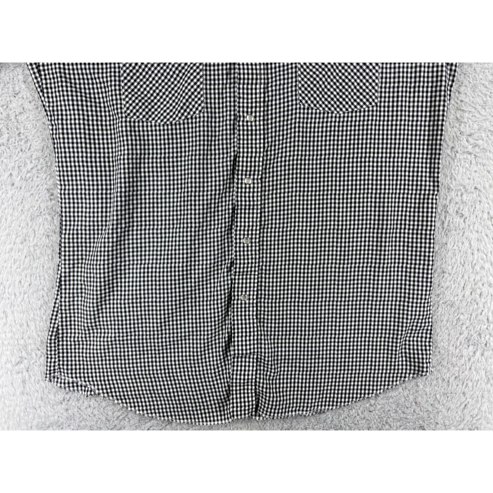Vintage Panhandle Slim Shirt Men 16.5 Black Plaid Pearl Snap Western Pockets Size US XL / EU 56 / 4 - 7 Thumbnail
