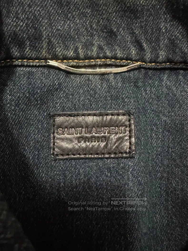 Saint Laurent Paris Saint Laurent Paris Retro Dark Blue Basic Denim Jacket Size US L / EU 52-54 / 3 - 6 Thumbnail