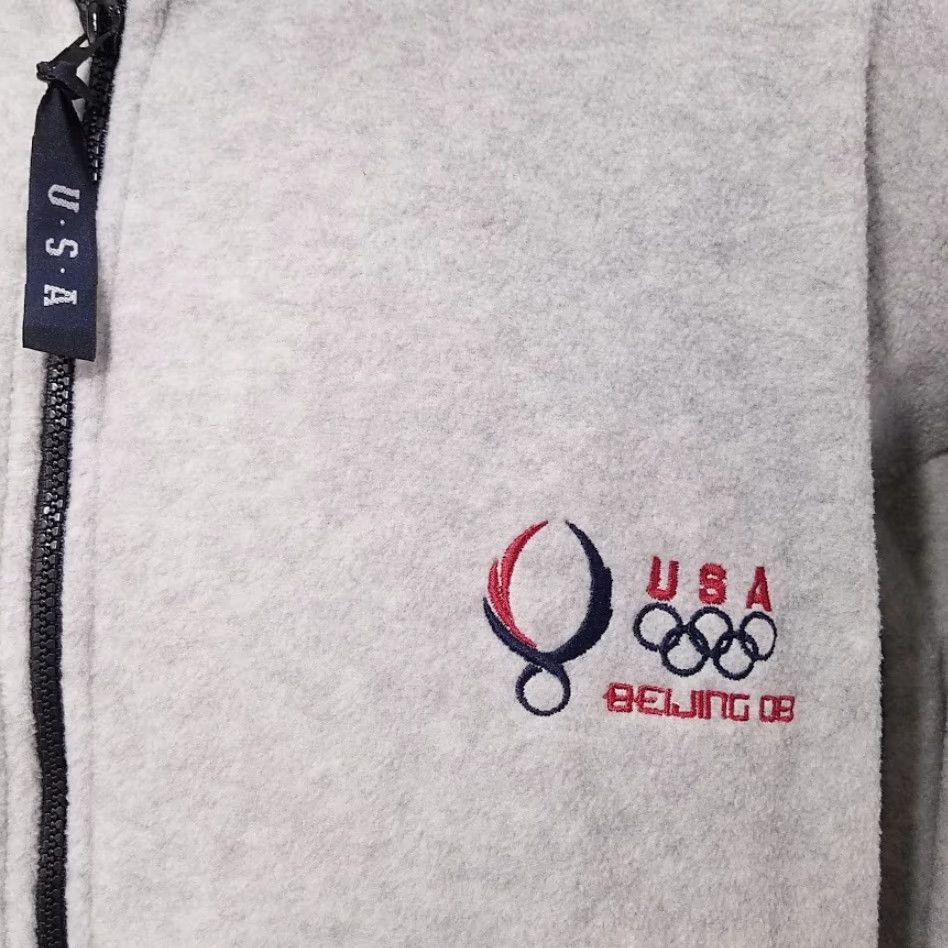 Vintage VINTAGE USA Olympic Beijing 2008 Fleece Jacket Full Zip Made In USA Mens XL Gray Size US XL / EU 56 / 4 - 4 Thumbnail
