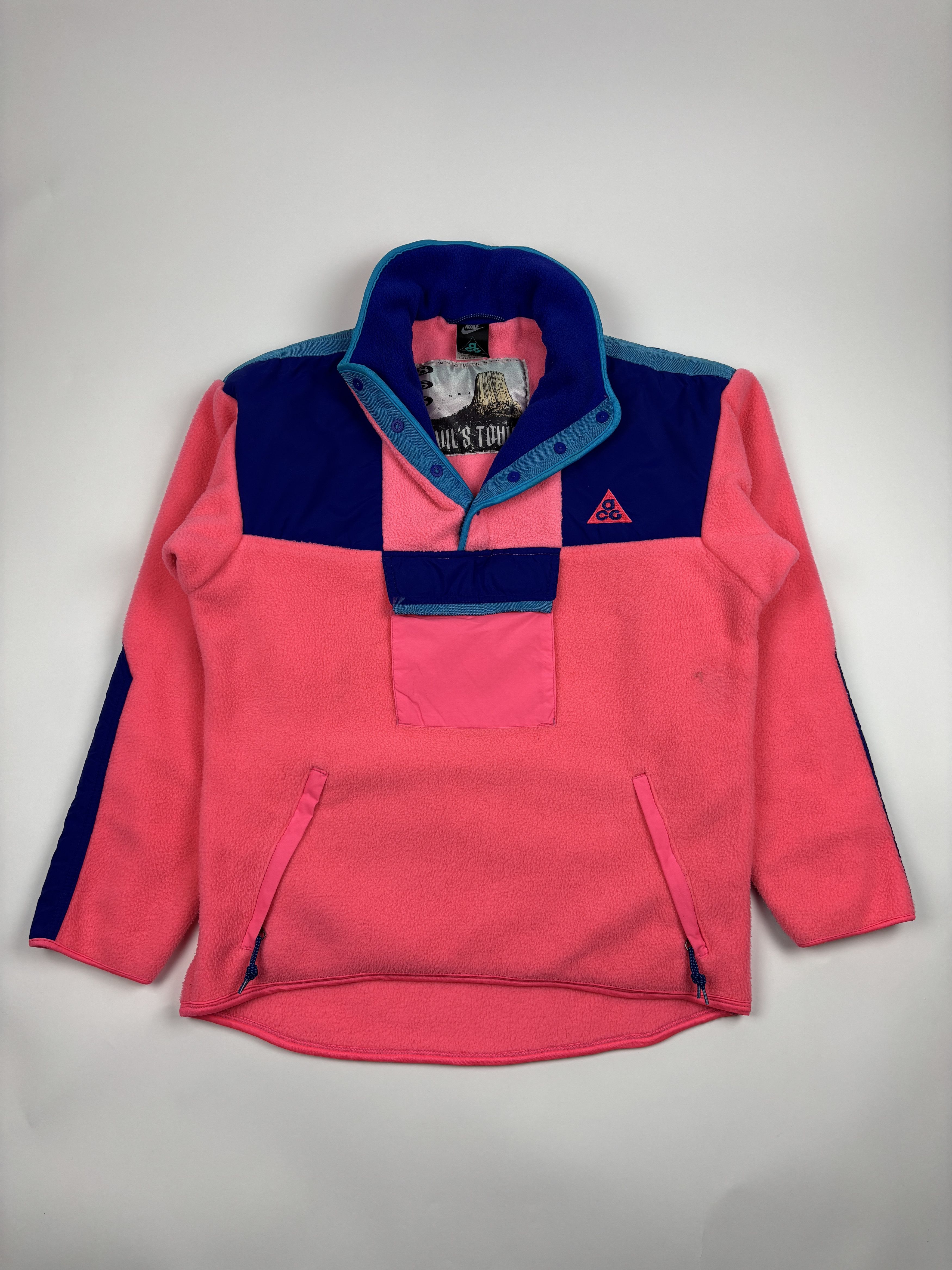 Nike ACG Vintage Womens Nike ACG Fleece Pullover Pink & Purple 90s Size M / US 6-8 / IT 42-44 - 1 Thumbnail