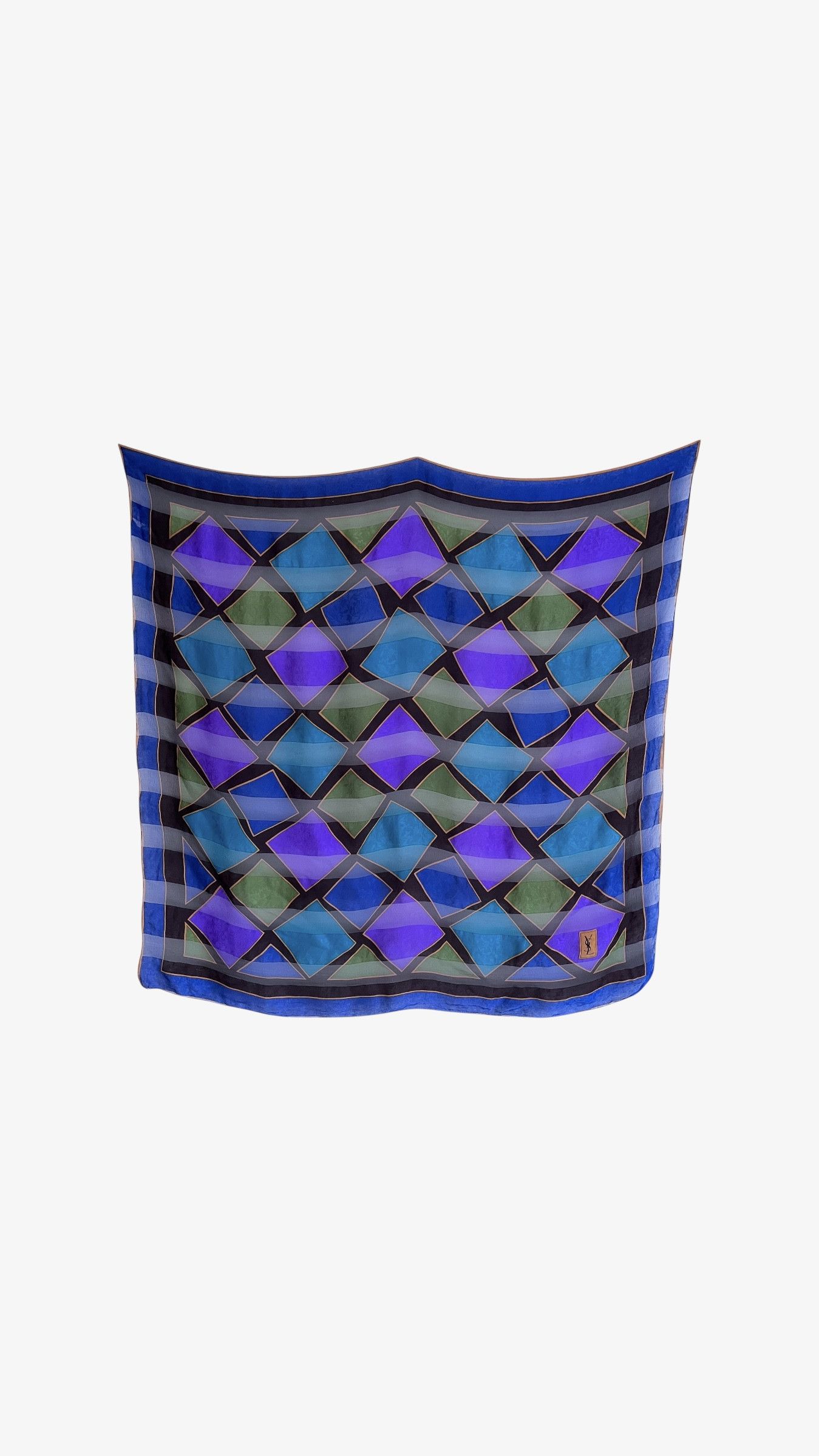 Yves Saint Laurent Vintage 80s Yves Saint Laurent YSL Abstract Print Silk Scarf Size ONE SIZE - 1 Thumbnail