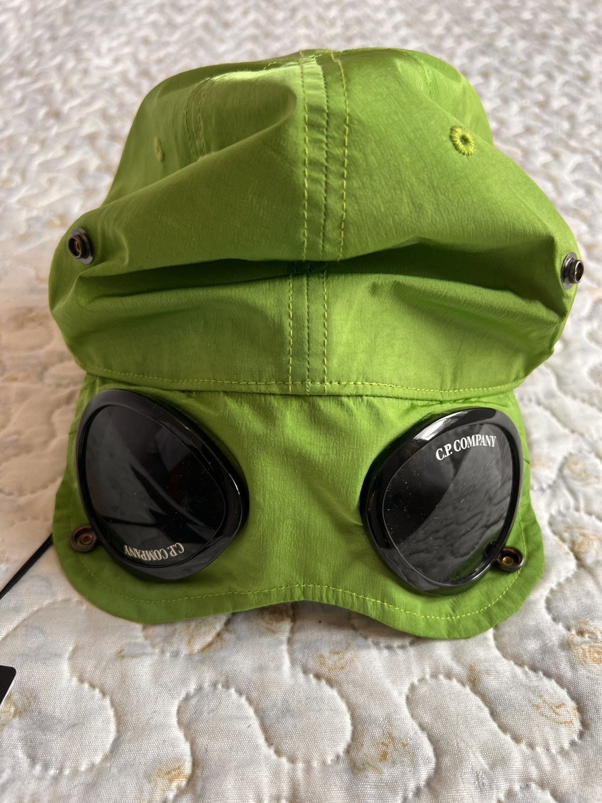 C.P. Company C.P. Company CHROME-R GOGGLE CAP glass hat cap green lime Size ONE SIZE - 15 Thumbnail