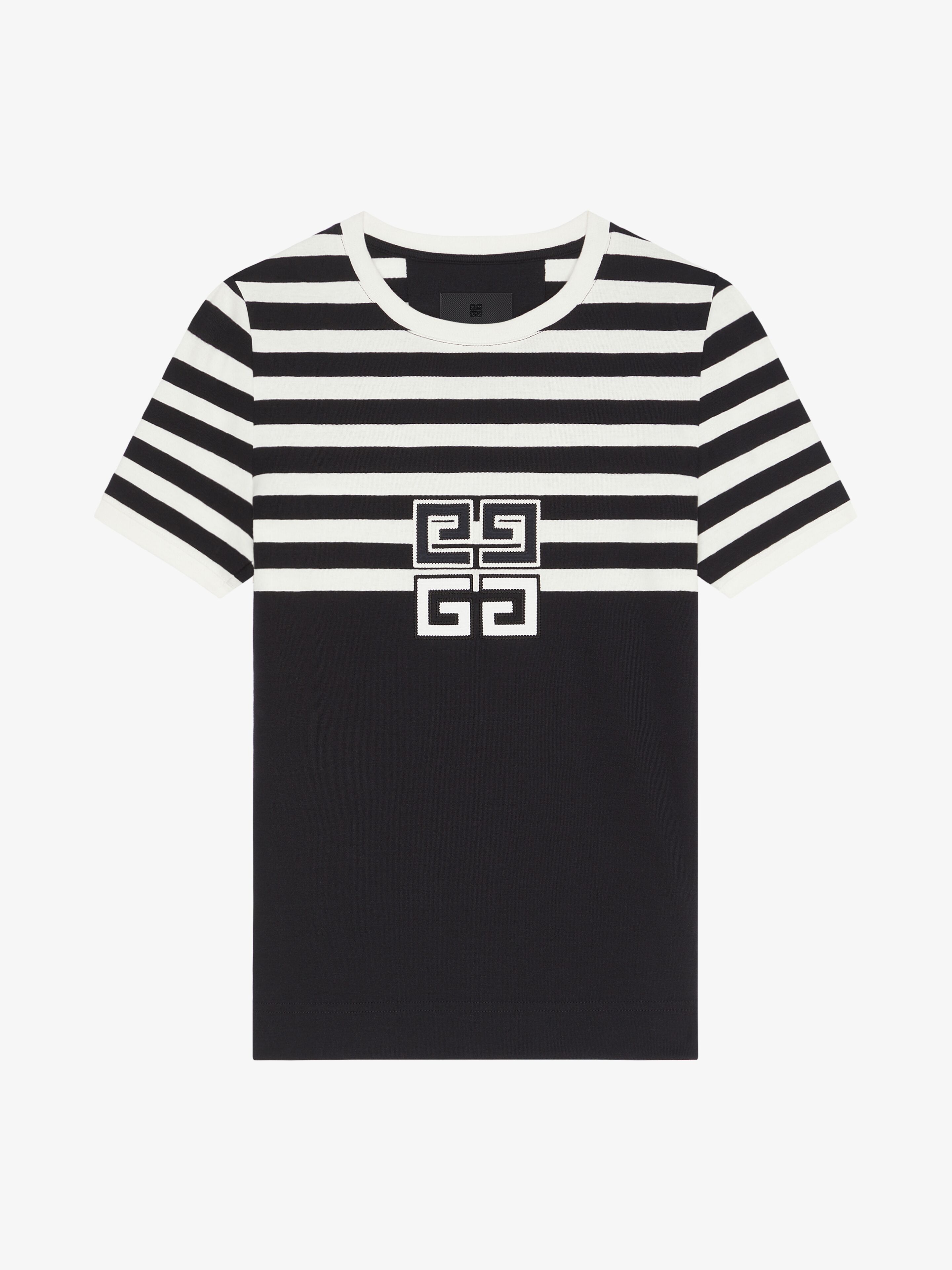 Givenchy o1srvl11e0325 4G Slim Fit T-Shirt With Stripes Black/White Size S / US 4 / IT 40 - 1 Thumbnail