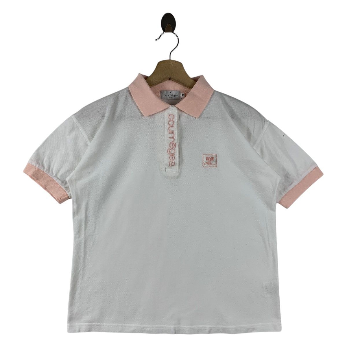 Courreges × Designer COURREGES spellout logo polo tee Size US M / EU 48-50 / 2 - 1 Thumbnail