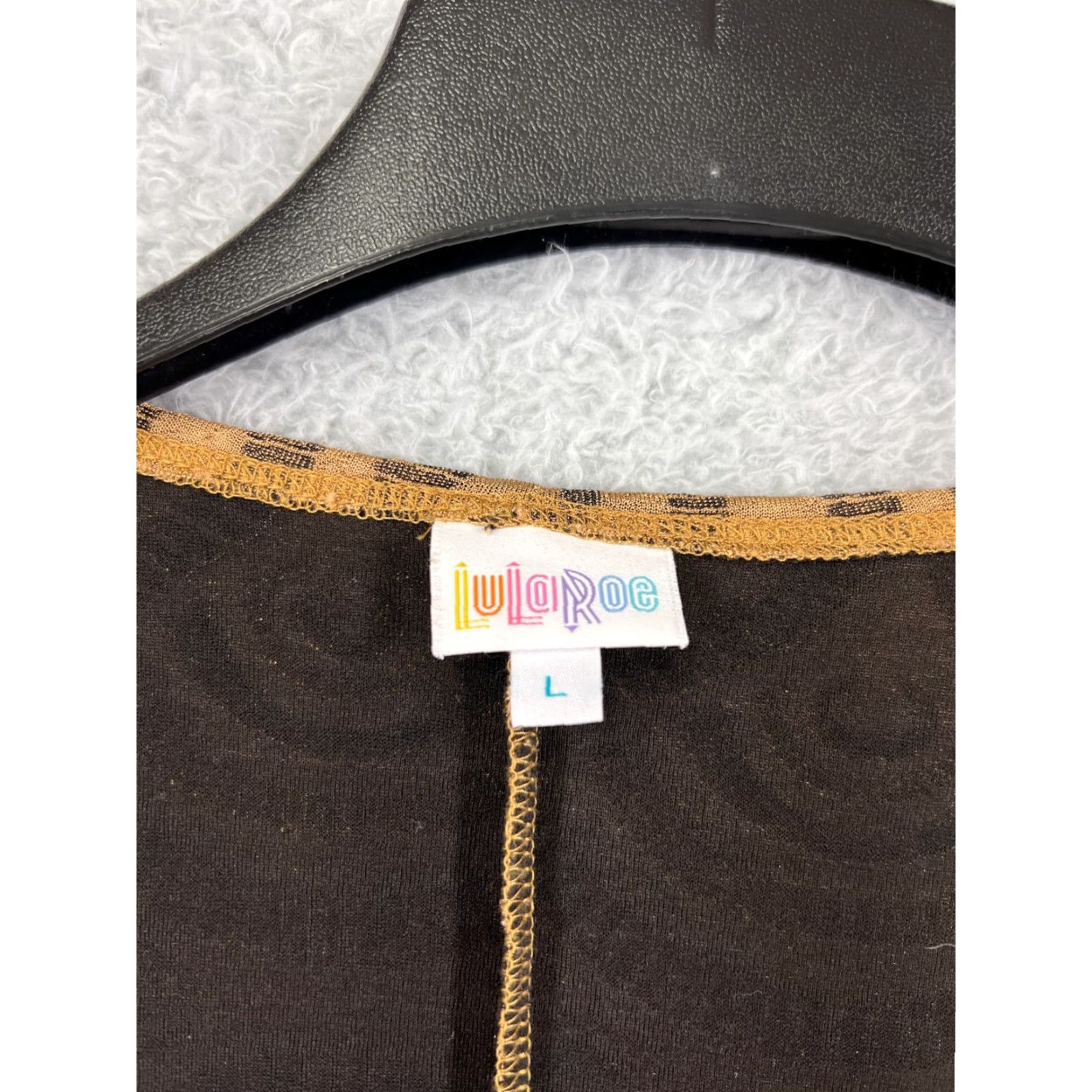 Vintage LuLaRoe Cardigan Women’s Large Lightweight Gold Black Pattern USA Made USA Size L / US 10 / IT 46 - 3 Thumbnail
