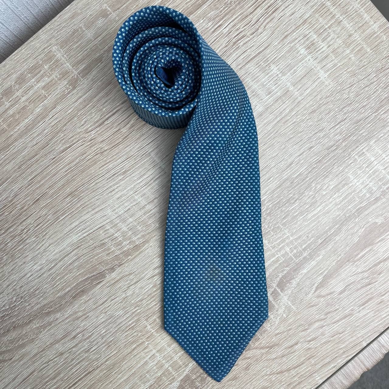 Hermes Hermes Paris Silk Tie 751 UA Geometry Blue Size ONE SIZE - 2 Thumbnail