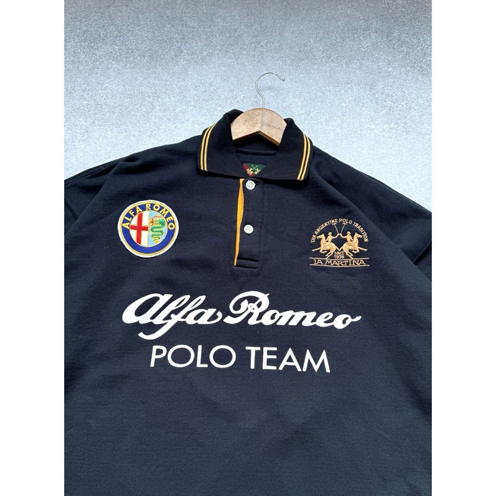 La Martina VINTAGE LA MARTINA Alfa Romeo #3 Racing Long Sleeve Sweatshirt Men’s XL Blue Size US XL / EU 56 / 4 - 6 Thumbnail