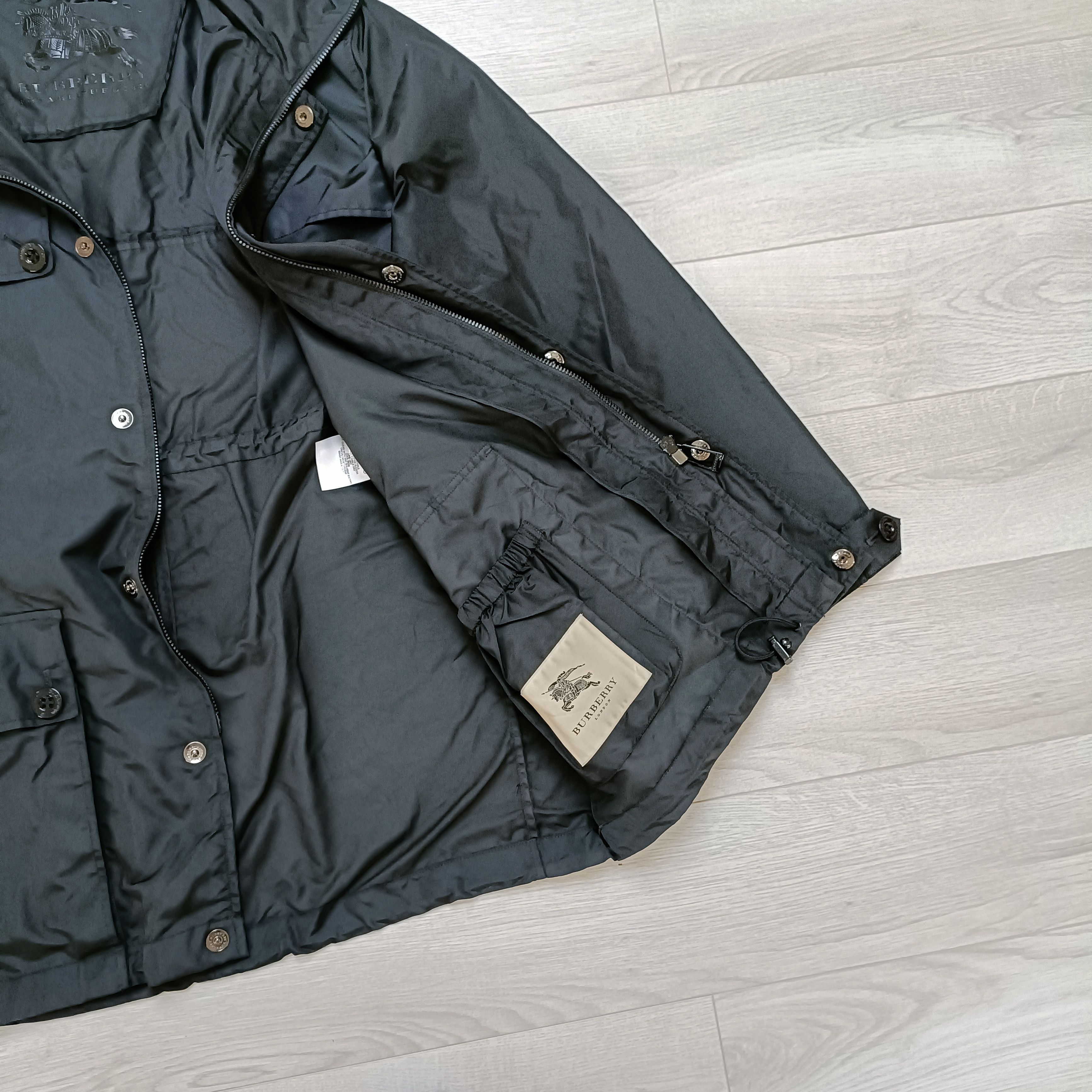 Burberry Men's Black Full Zip Hooded Coat ! Size US XL / EU 56 / 4 - 4 Thumbnail