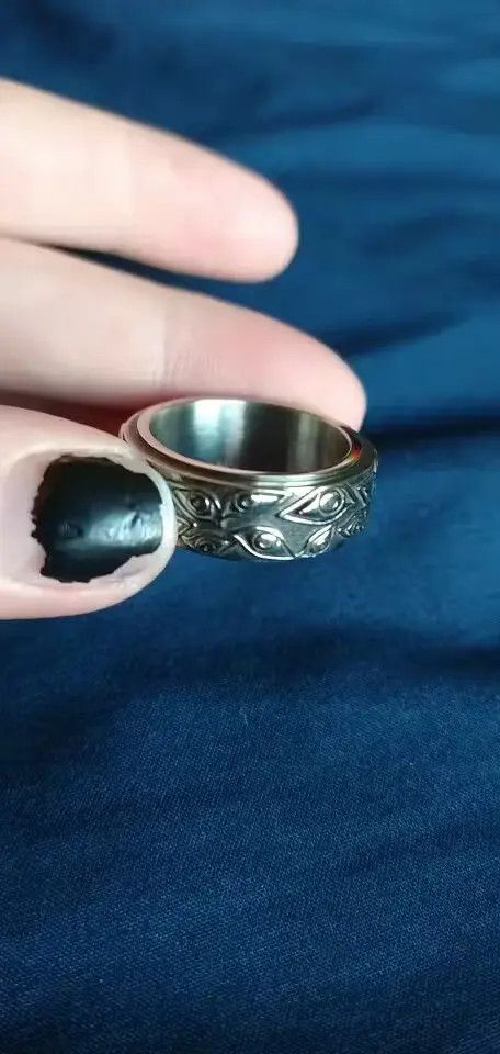 Other Silver Color The Eyes Engraved Ring (Size 7-13) Size ONE SIZE - 1 Thumbnail