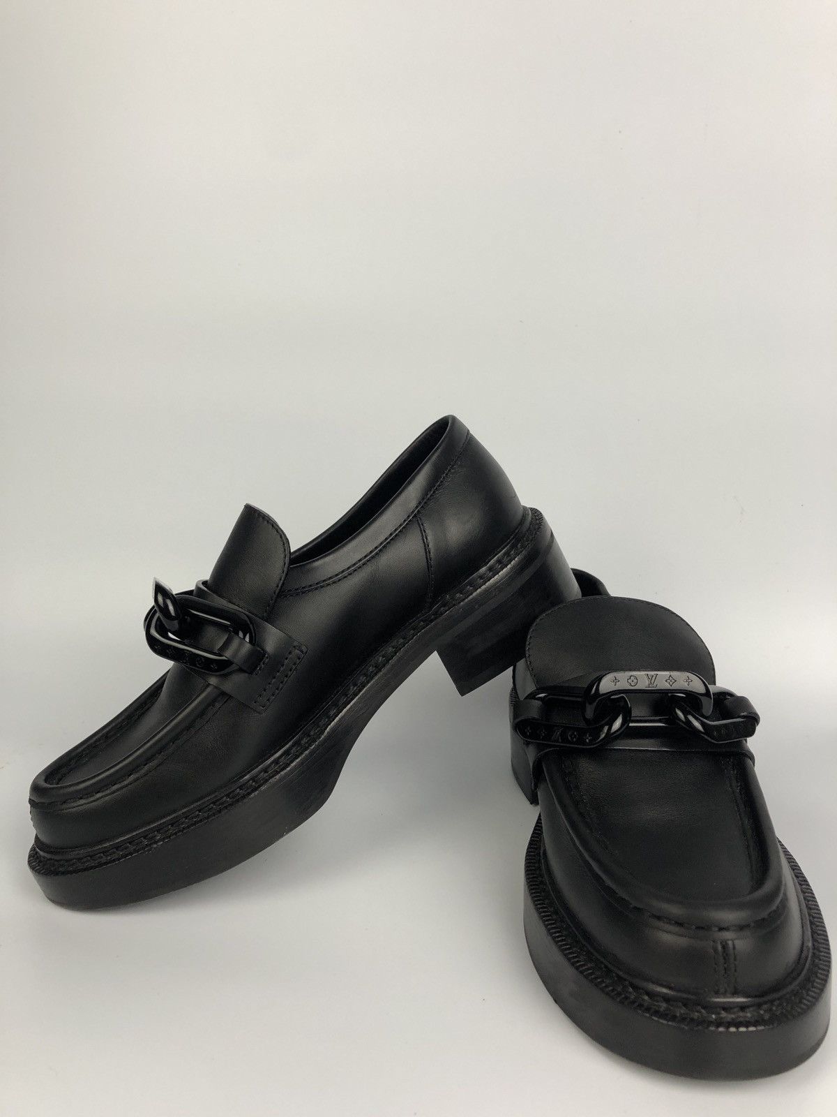 Louis Vuitton Calfskin Chain Academy Loafers