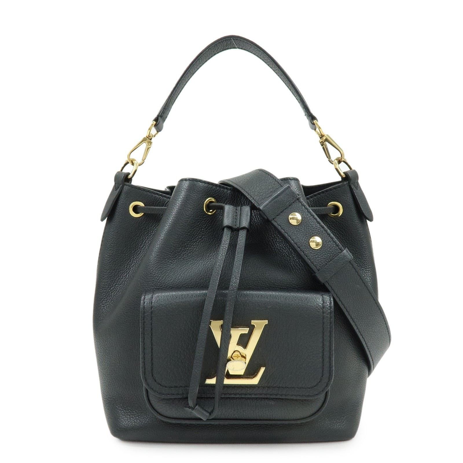 Louis Vuitton Louis Vuitton Lockme Bucket NV Calfskin Bucket Bag Black Size ONE SIZE - 1 Thumbnail