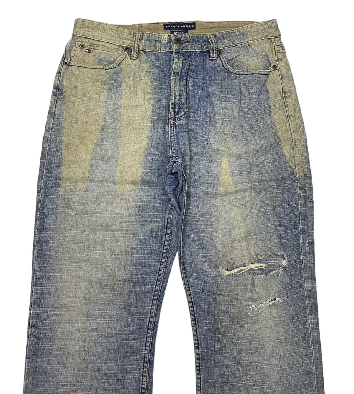 Beauty Beast × Hysteric Glamour BAGGY JEANS DISTRESS RIPS TOMMY HILFIGER BAGGY SKATER STYLE Size US 35 - 5 Thumbnail