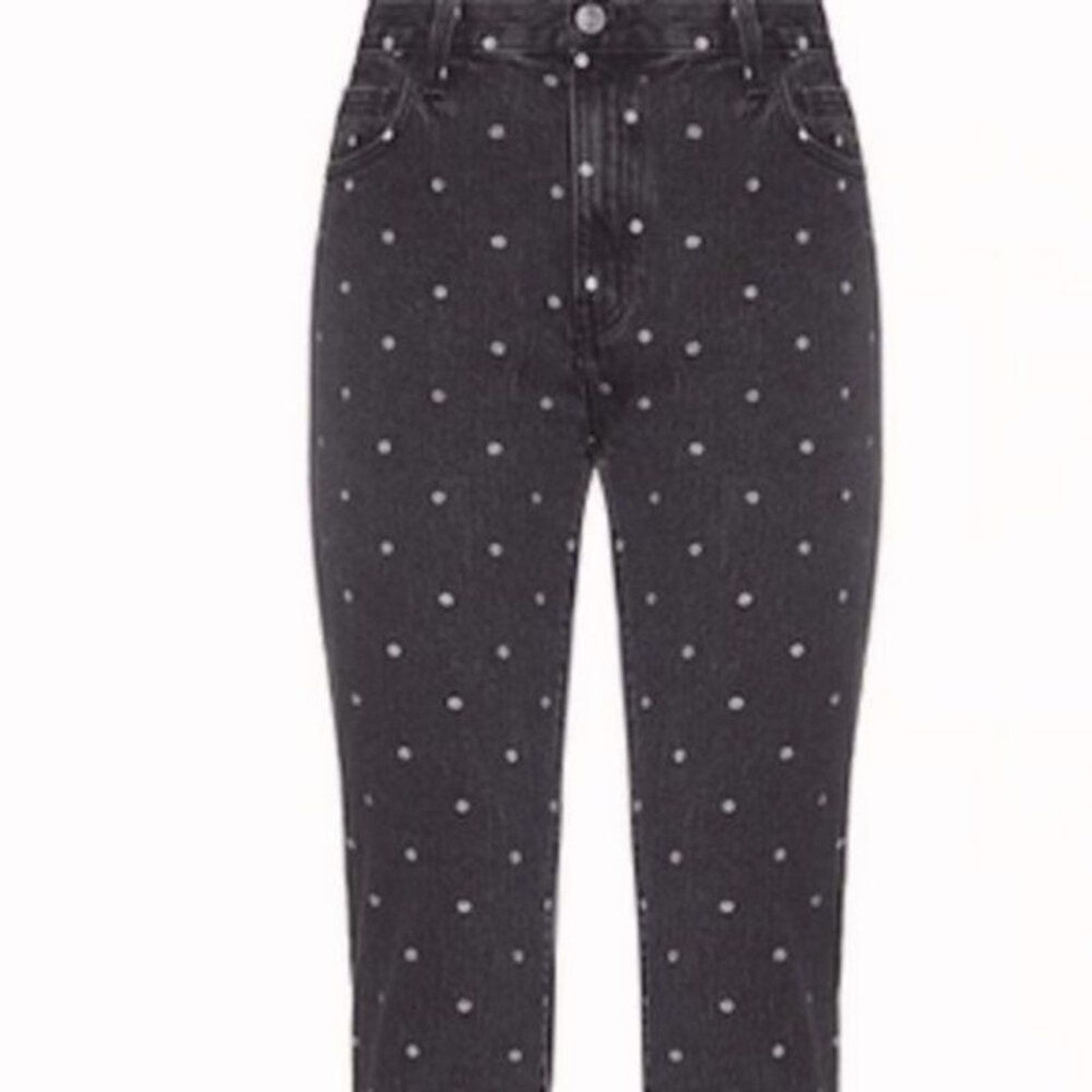 Current/Elliot Current Elliott Faded Polka Dot Easy Stiletto Jeans Black 30 Size 32" / US 10 / IT 46 - 2 Thumbnail