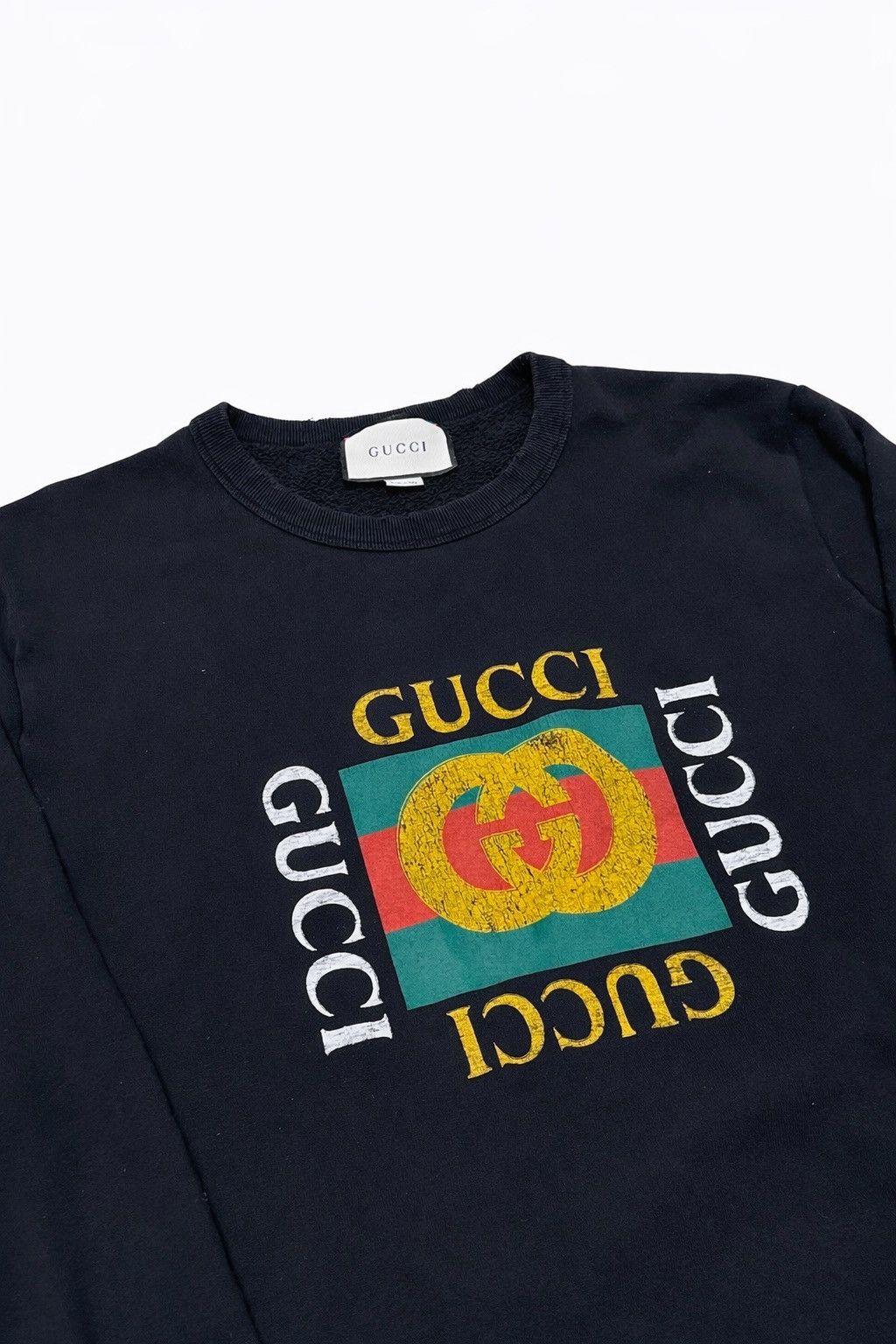 Gucci Gucci Logo Crewneck Black Size US L / EU 52-54 / 3 - 2 Thumbnail