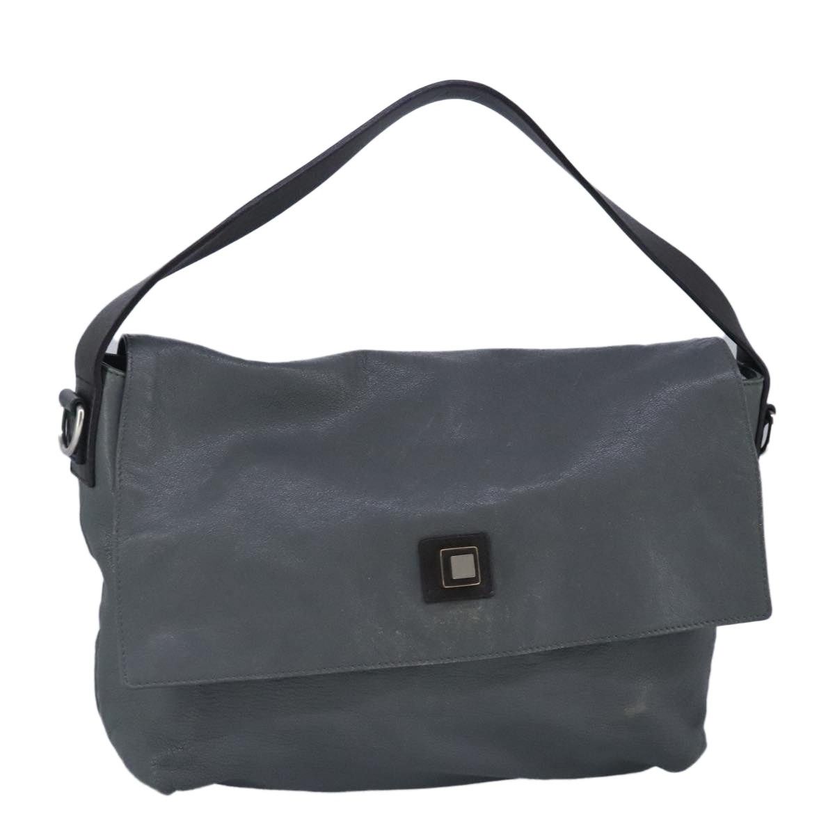 CELINE Shoulder Bag Leather Gray