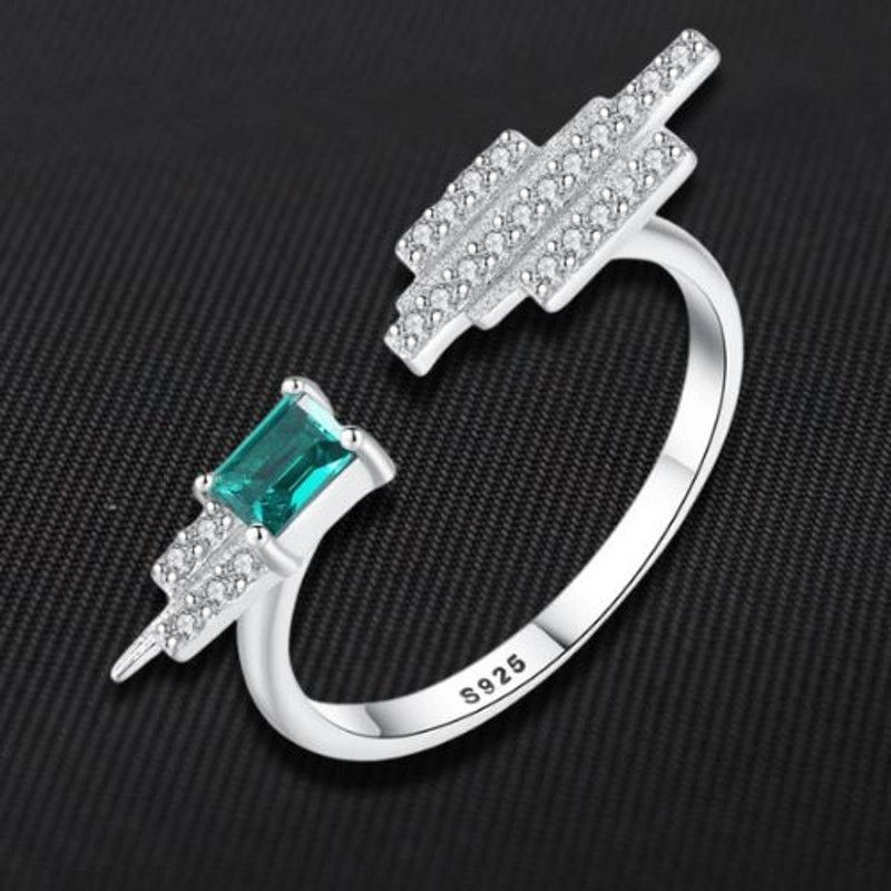 Other Gemstone Emerald Cut Topaz Open Adjustable Green OS NWT Size ONE SIZE - 1 Thumbnail