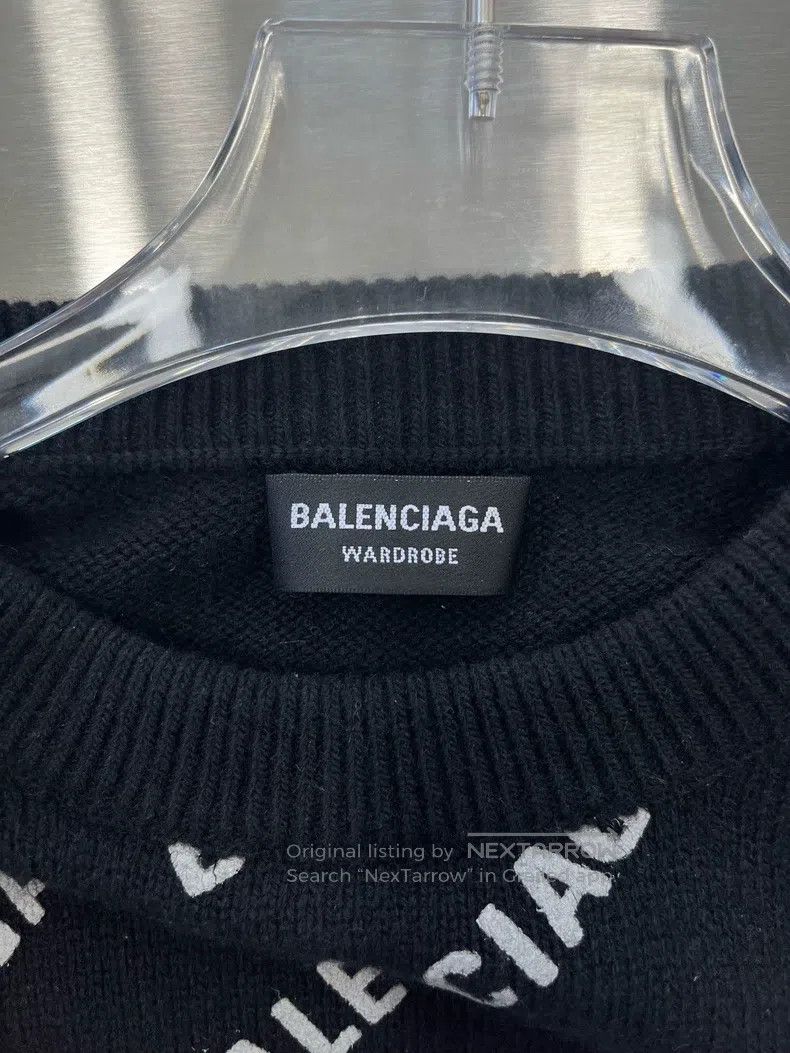 Balenciaga Balenciaga Black full print logo knitted sweater, size S Size US S / EU 44-46 / 1 - 3 Thumbnail
