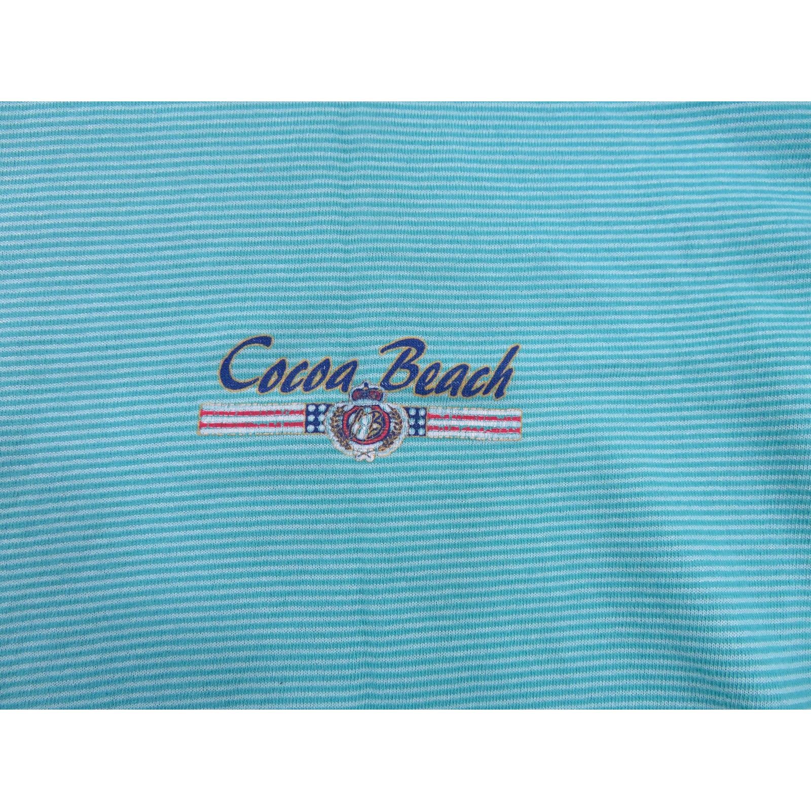Other Cocoa Beach Florida Striped T-Shirt Green Sz XL 1990s Size US XL / EU 56 / 4 - 2 Thumbnail