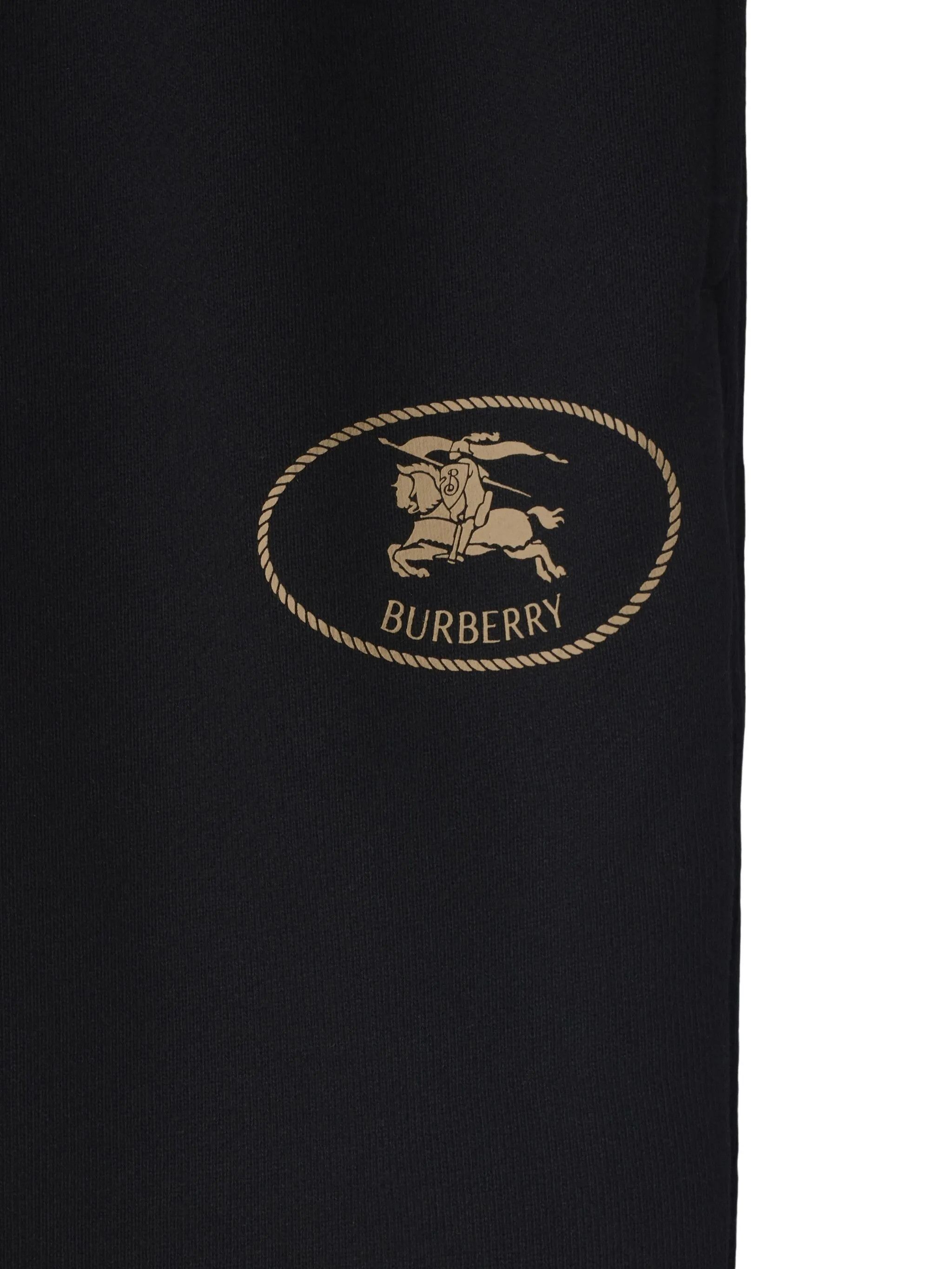 Burberry os11x0526 Knight-Stamp Cotton Track Pants in Black Size US 36 / EU 52 - 2 Thumbnail