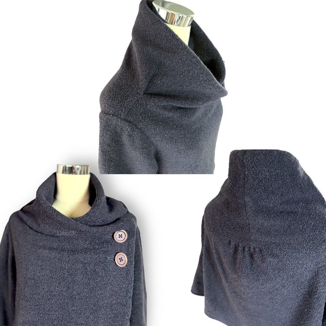 Other POU DOU DOU » 2-Way Wear asymmetrical Cape-Jacket// Navy Size M / US 6-8 / IT 42-44 - 4 Thumbnail