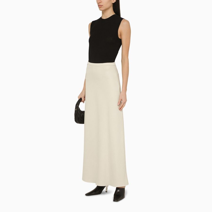 Max Mara o1d2blof0824 Long Skirt in Off White Size 28" / US 6 / IT 42 - 2 Thumbnail