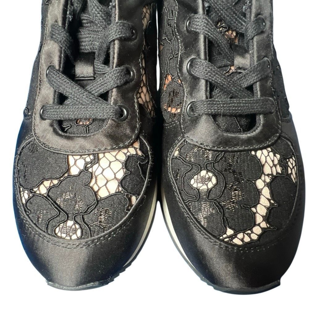 Zara Zara Basic Black Lace Satin Sneakers Size 37 6.5 Size US 7 / IT 37 - 3 Thumbnail
