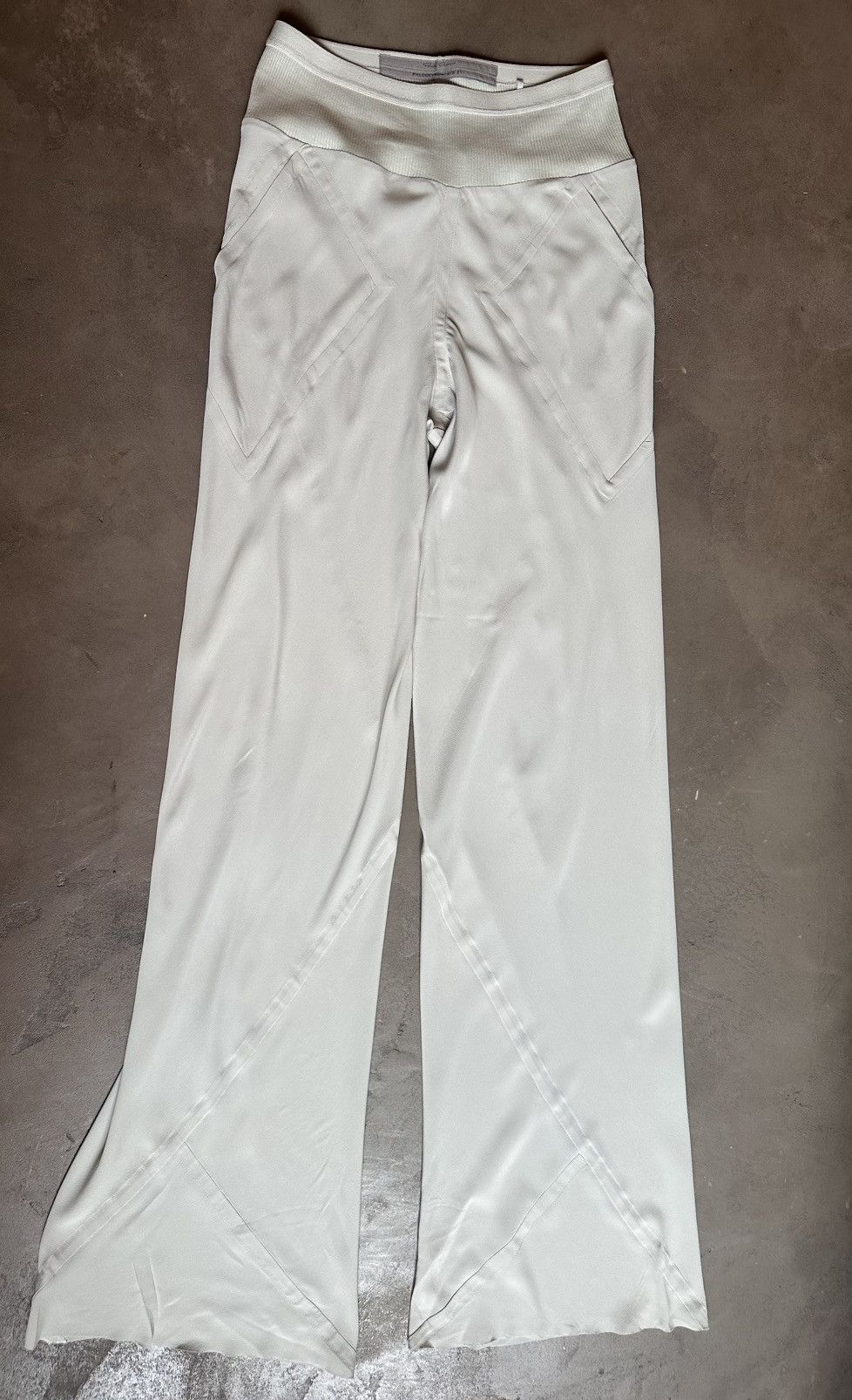 Rick Owens Rick Owens Oyster Silk Blend Wide Leg Trousers Size 28" / US 6 / IT 42 - 1 Thumbnail