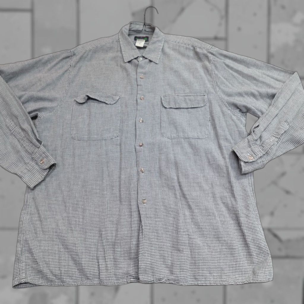 Banana Republic VINTAGE Banana Republic Board Shirt XL Gray Houndstooth Flannel Shirt Mens Board Shirt Gray XL Flannel Vintage Banana Republic Mens Shirt Size US XL / EU 56 / 4 - 1 Thumbnail