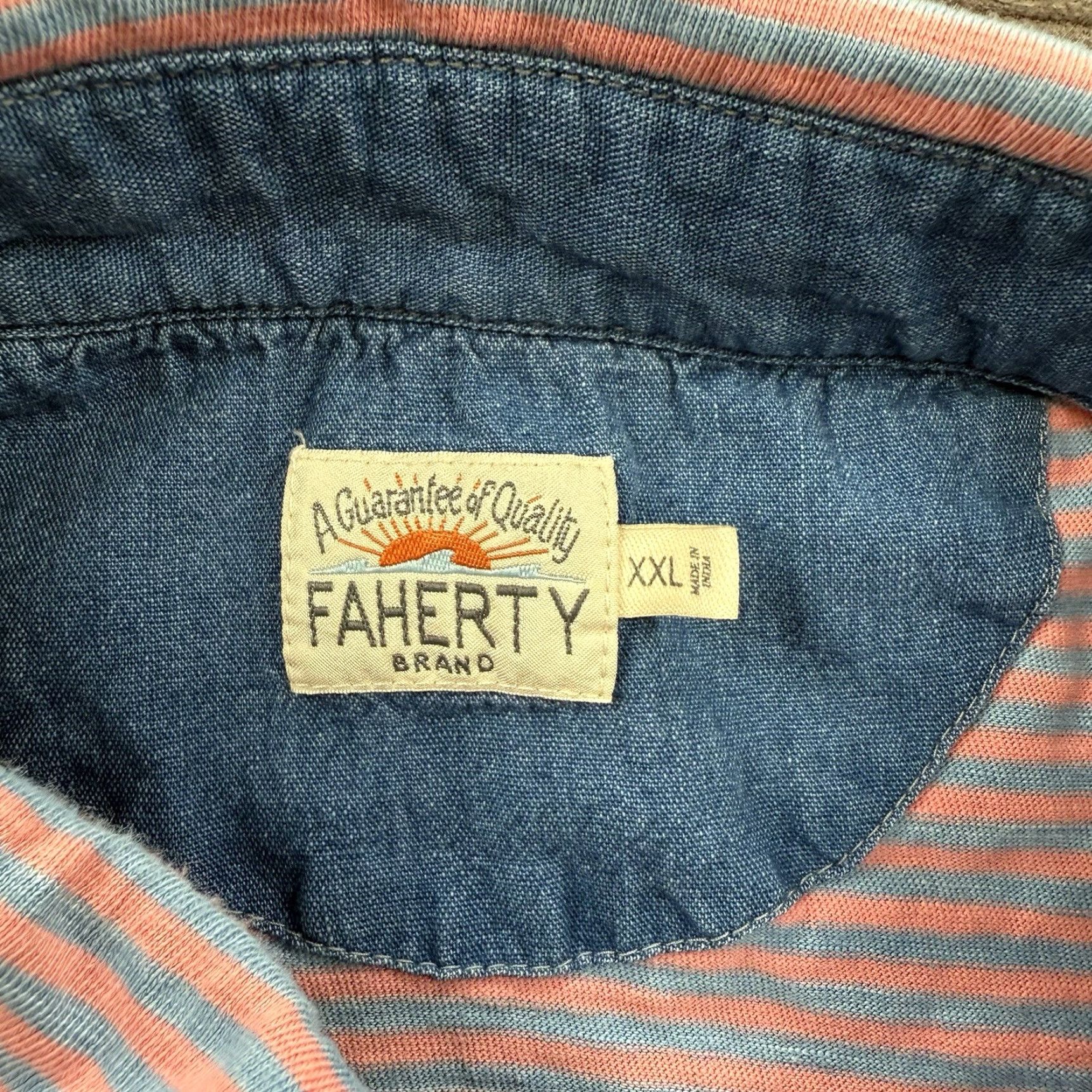 Faherty Faherty Polo Shirt Men 2XL Striped Organic Cotton Designer Preppy Golf Casual Shirt Size US XXL / EU 58 / 5 - 3 Thumbnail