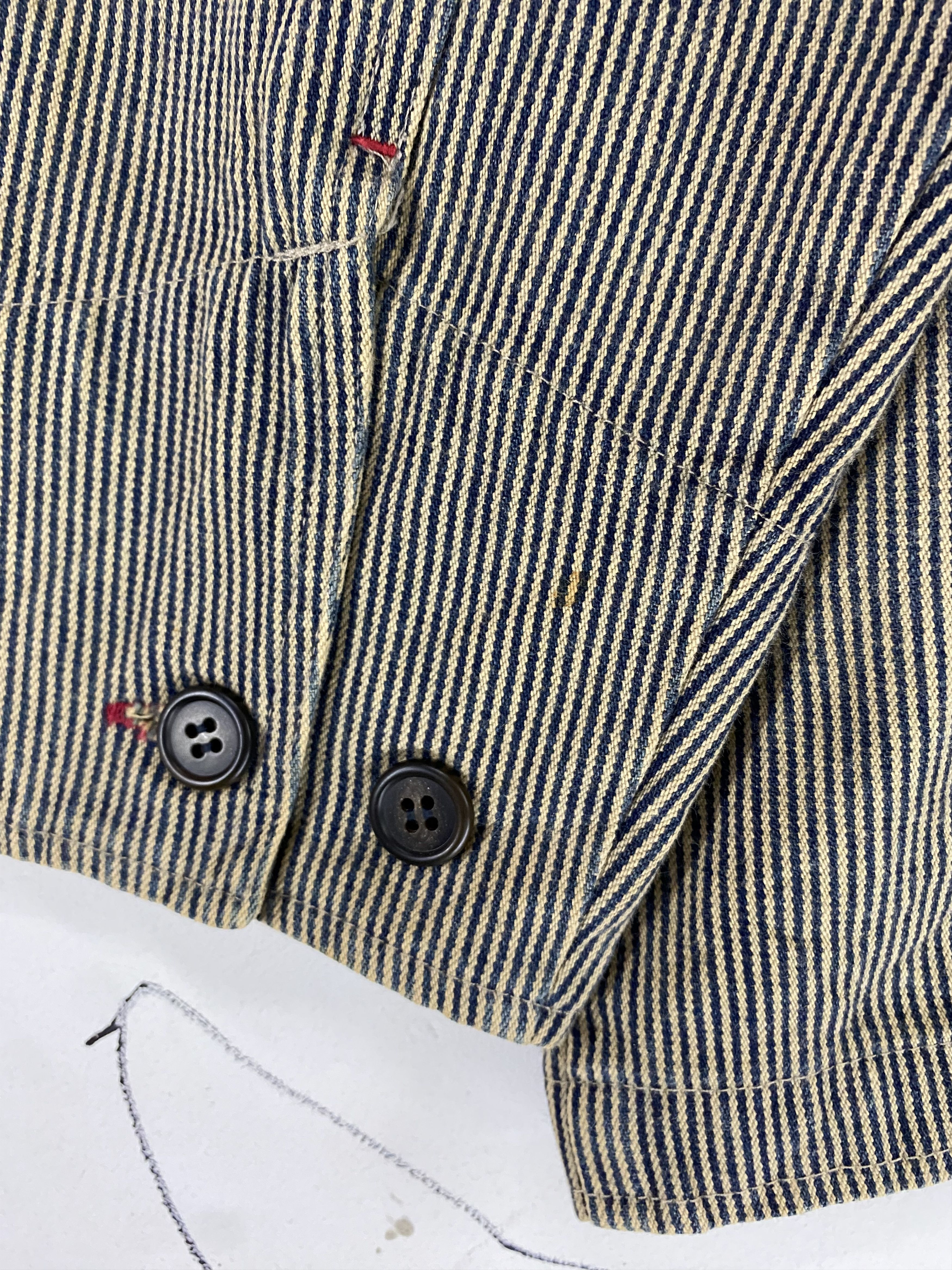 Designer × Japanese Brand 2000s Nayries hickory stripe work jacket Size US L / EU 52-54 / 3 - 7 Thumbnail
