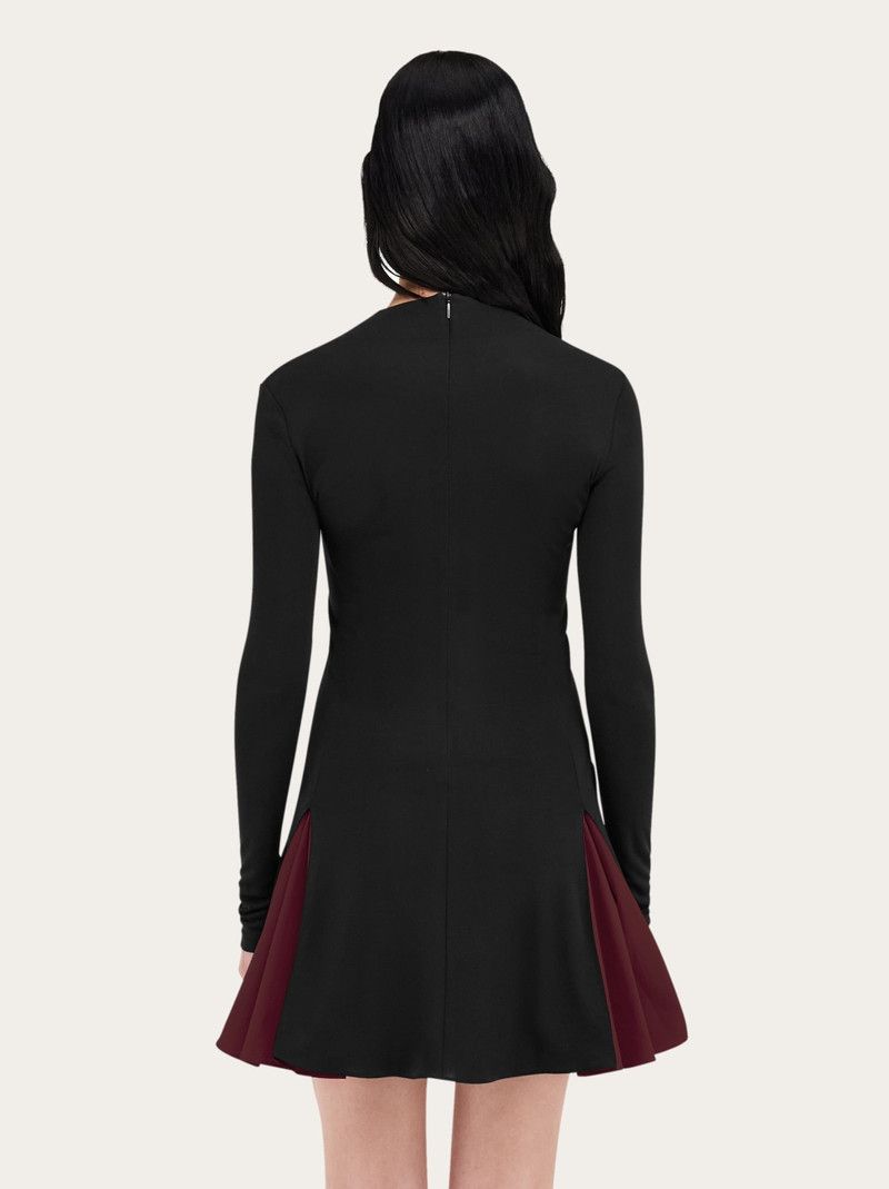 Salvatore Ferragamo o1s1rm0426 Ribbed Skater Dress in Black Size S / US 4 / IT 40 - 3 Thumbnail