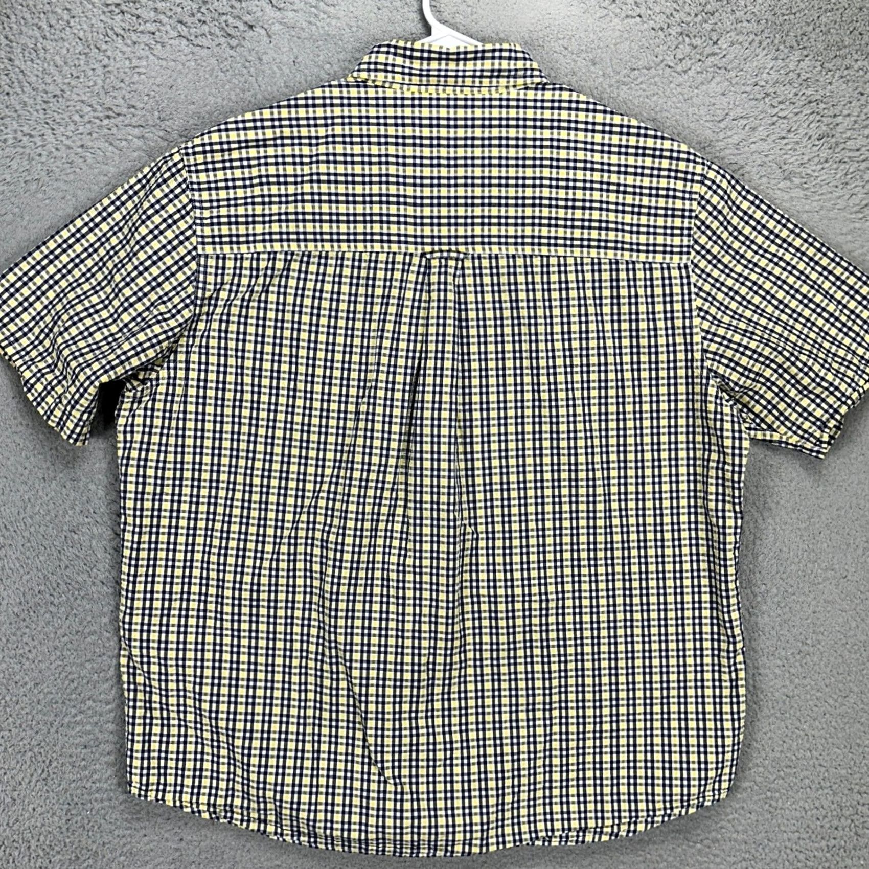 Chaps Chaps Button-Down Shirt 2XL Yellow Blue Plaid Seersucker Short Sleeve Pocket Mens Shirt Size US XXL / EU 58 / 5 - 3 Thumbnail