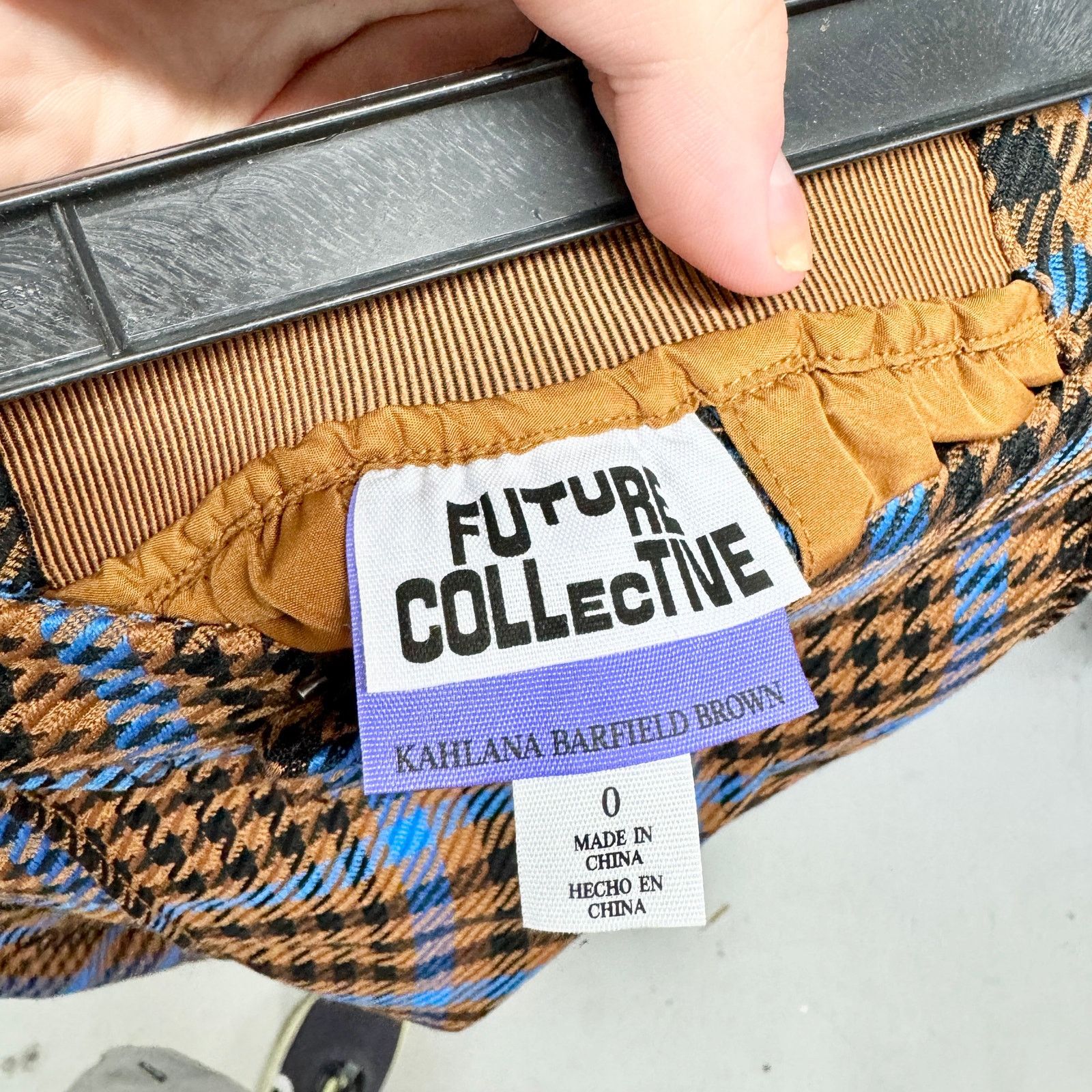 Other Future Collective Houndstooth Plaid High Rise Flare Pants 0 Size 25" / US 0 / IT 36 - 4 Thumbnail
