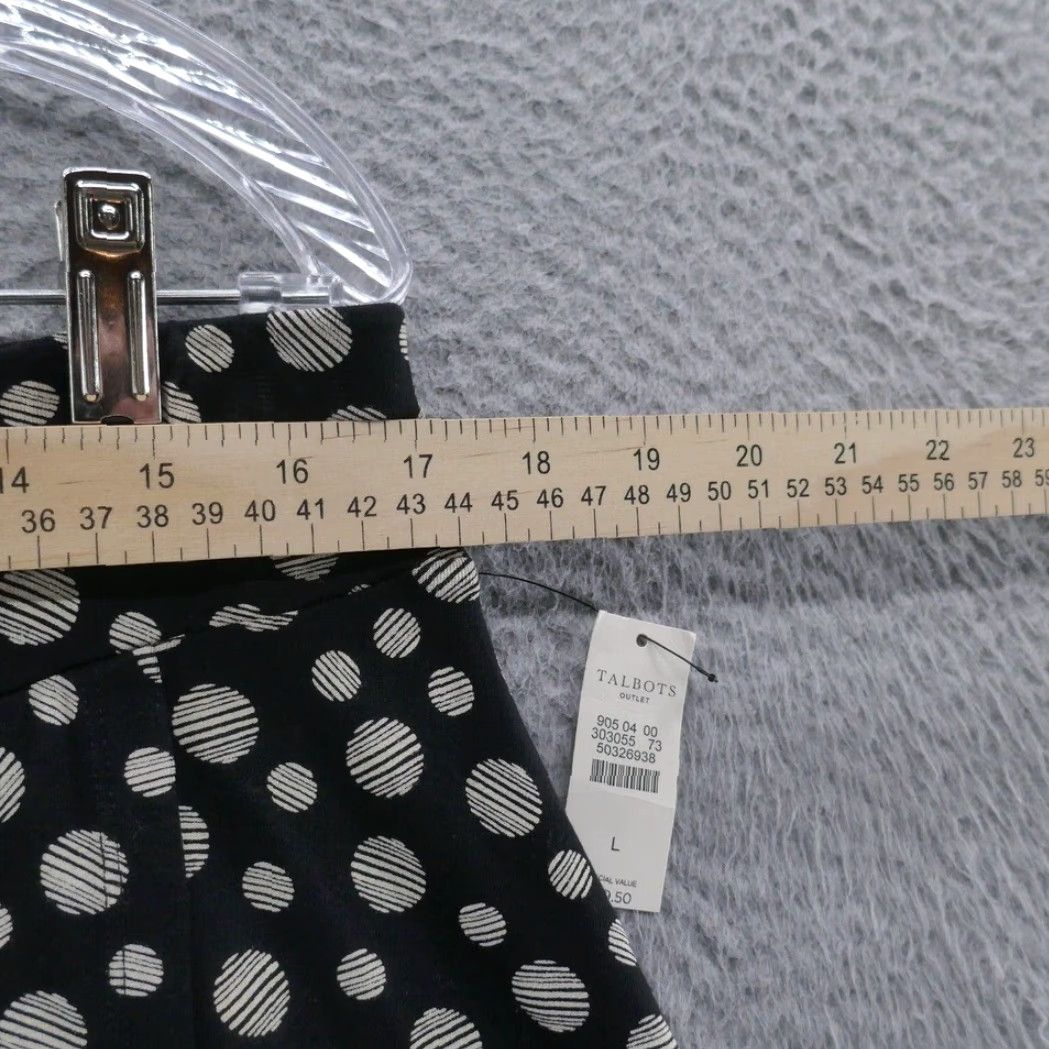 Talbots Talbots Skirt Midi Wrap Knit Black Beige Polka Dot Pull On NEW Women L Size 36" / US 14 / IT 50 - 7 Thumbnail