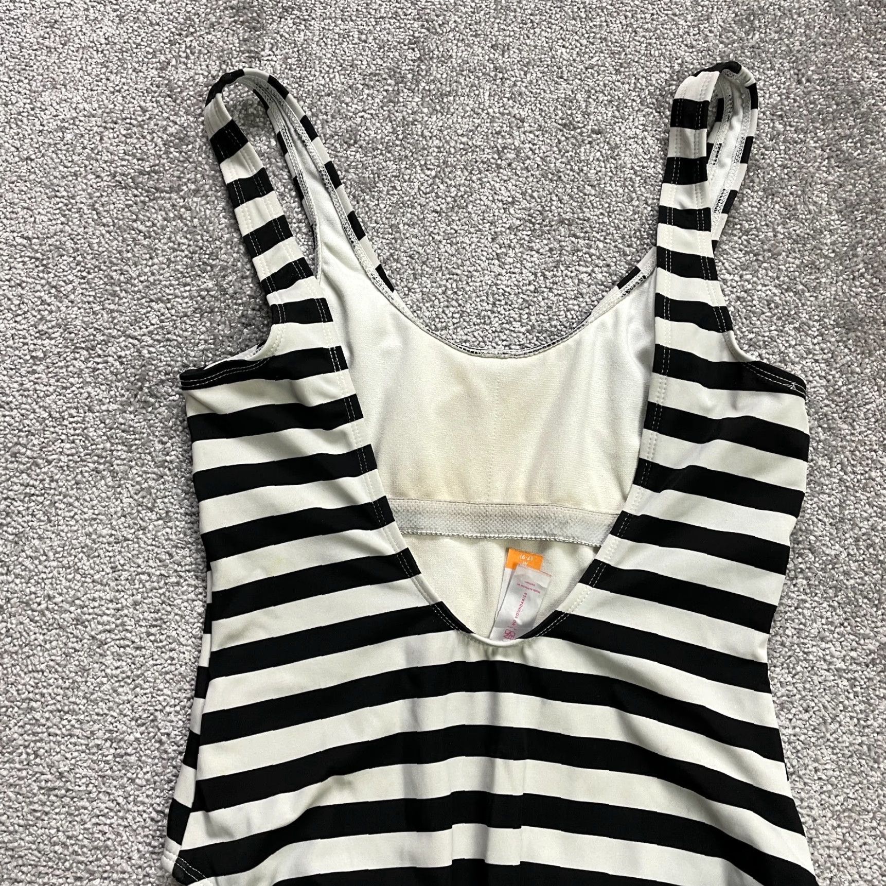 Vintage No Boundaries One Piece Swimsuit Womens M Striped Pineapple Beaded Beach, Multi, Sleeveless, 90s Beach Vibe? Size ONE SIZE - 5 Thumbnail