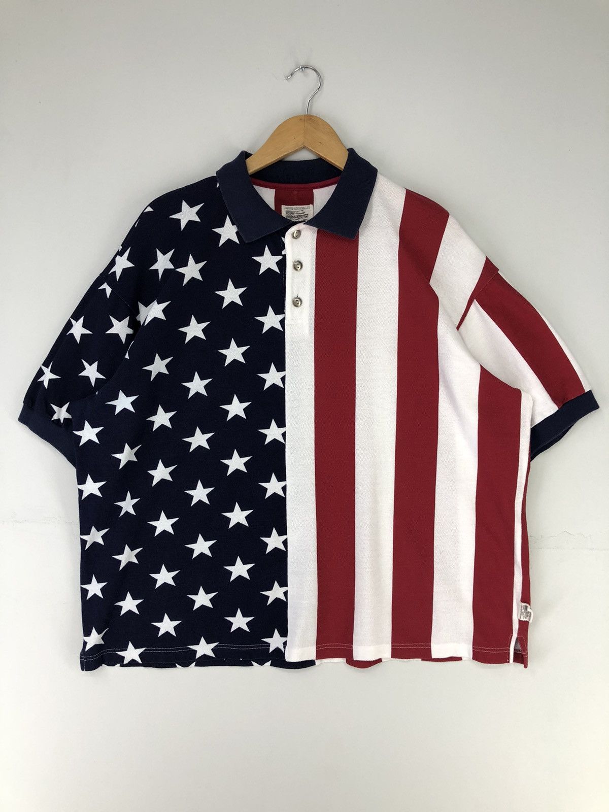 Vintage America Flag Polo Shirt