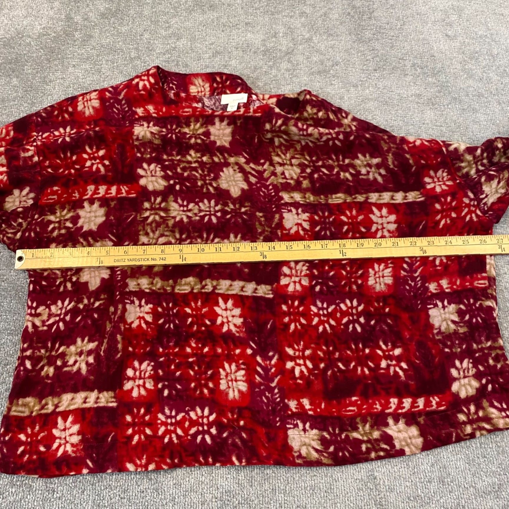 J. Jill VINTAGE J. Jill Shirt Womens Medium Red Floral Christmas 3/4 Sleeve Oversized Cotton Size M / US 6-8 / IT 42-44 - 5 Thumbnail
