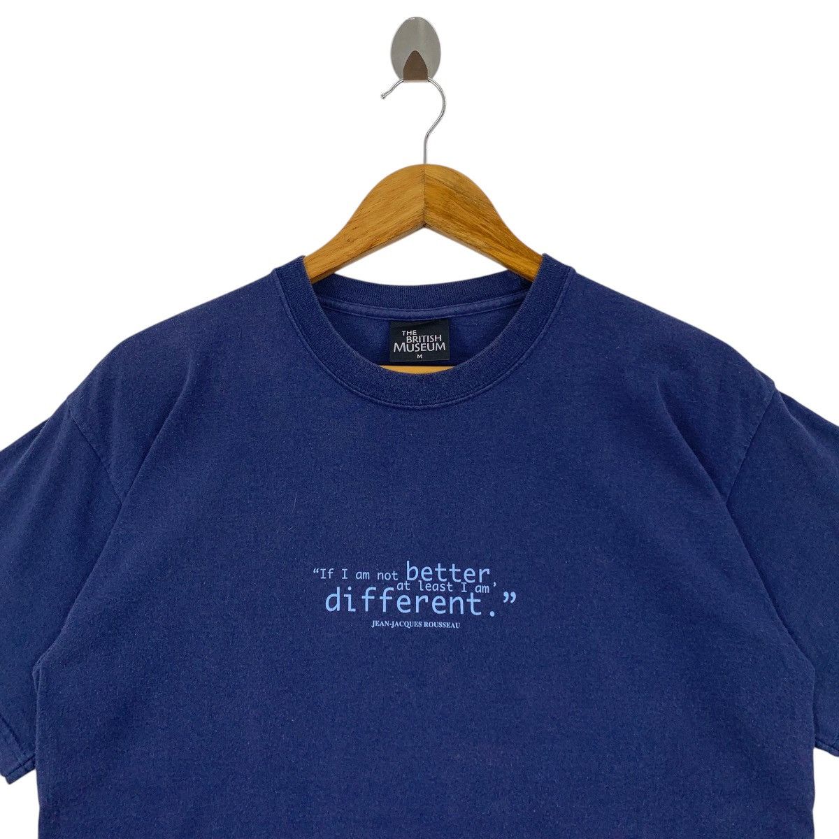 Vintage Vintage JEAN JACQUES ROUSSEAU the british museum quotes tee Size US M / EU 48-50 / 2 - 2 Thumbnail