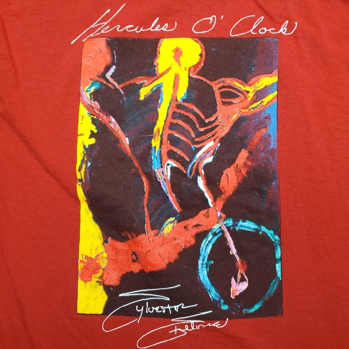 Planet Hollywood VINTAGE Planet Hollywood Shirt Mens M Red Crew Neck Cotton Jersey Short Sleeve Graphic Print 90s Sylvester Stallone Hercules O Clock Mens Size US M / EU 48-50 / 2 - 7 Thumbnail