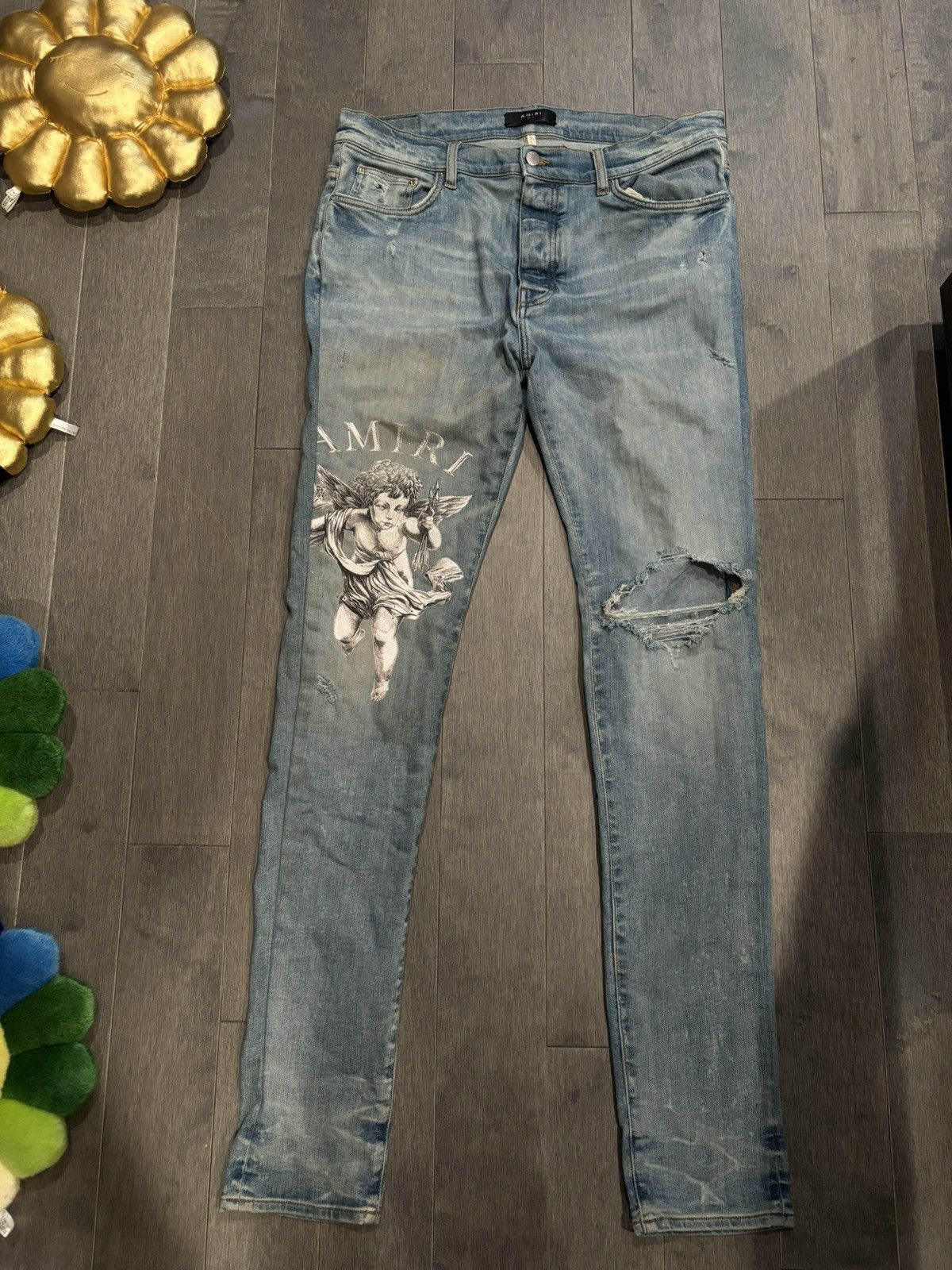 image of Amiri Cherub Jeans 36 in Blue, Men's