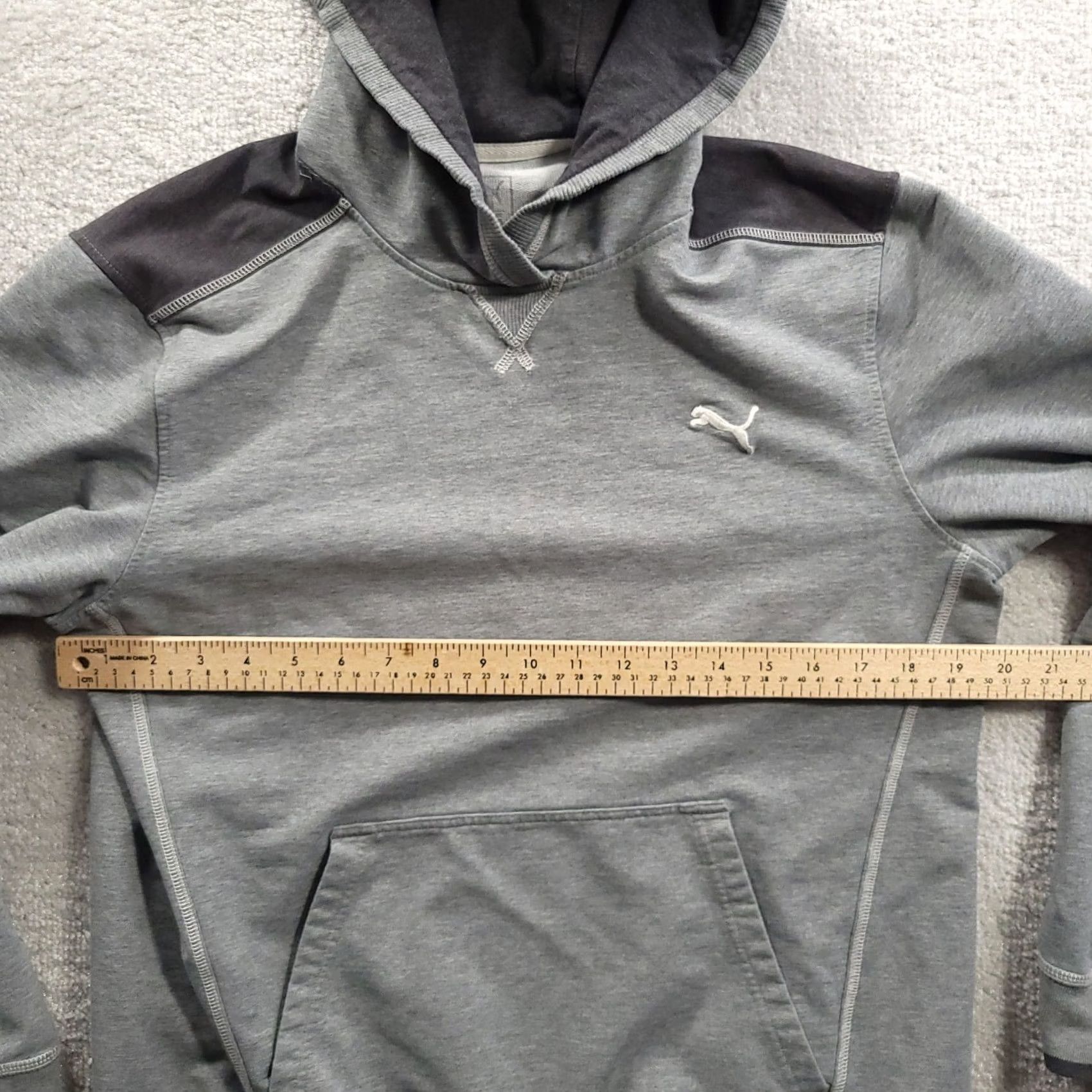 Puma PUMA Mens Hoodie Medium Gray Logo Embroidered Pullover Hooded Pockets Regular Hoodie Mens Gray Logo Embroidered Size US M / EU 48-50 / 2 - 3 Thumbnail