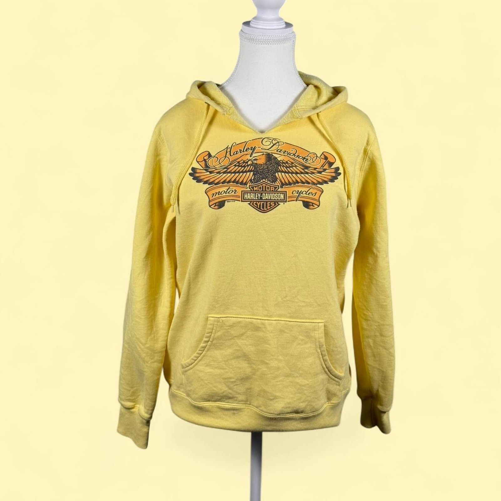 Harley Davidson Distressedyellow harley davidson hoodie Size L / US 10 / IT 46 - 1 Thumbnail
