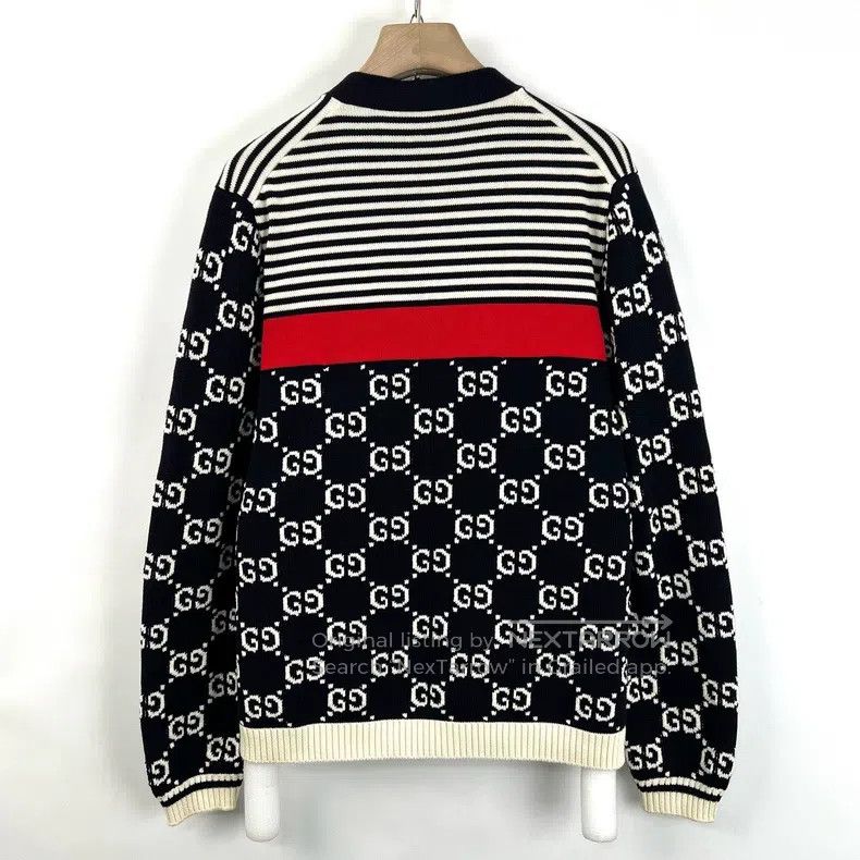 Gucci Gucci Full-print stitched striped cardigan coat Size L / US 10 / IT 46 - 2 Thumbnail