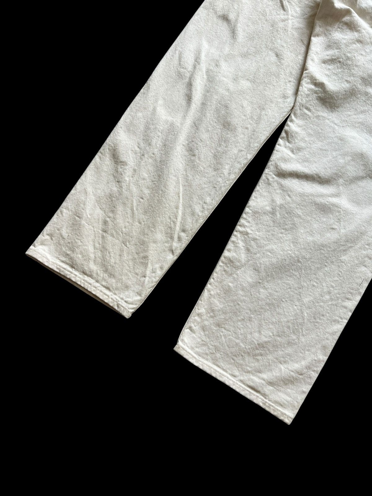 Evisu 2000s Evisu Daicock Single Pocket Off White Jeans Size US 33 - 4 Thumbnail