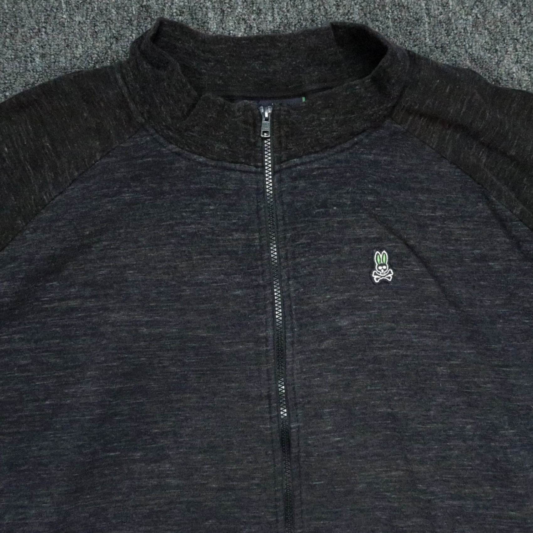Psycho Bunny Psycho Bunny Sweatshirt Mens 4XL Gray Full Zip Heather Cotton Polyester Jacket Style: Full Zip Pockets Athletic Fit Size US XXL / EU 58 / 5 - 2 Thumbnail