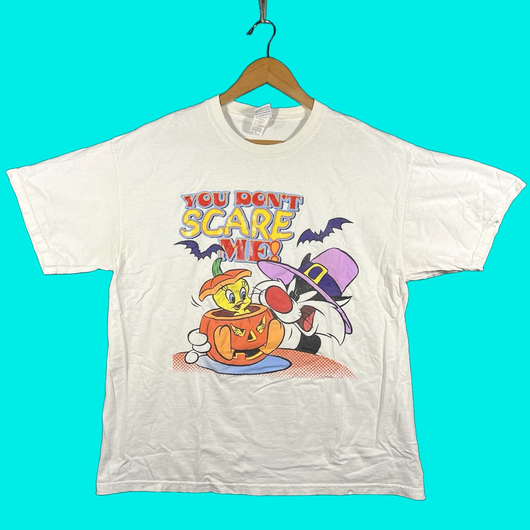 Vintage VINTAGE Looney Tunes T-Shirt XL White 90s Y2K Tweety Bird Cartoon Rare Mens Short Sleeve Crew Neck Cotton Regular Logo Size US XL / EU 56 / 4 - 1 Thumbnail